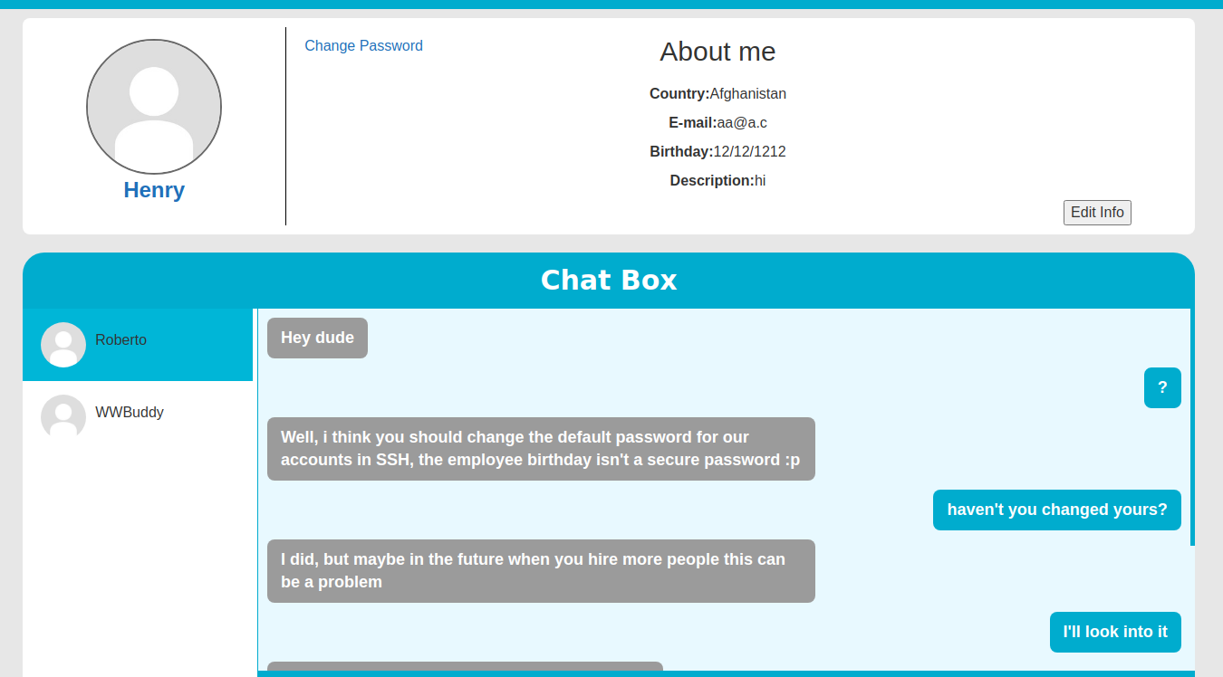 TryHackMe WWBuddy - Henry Dashboard